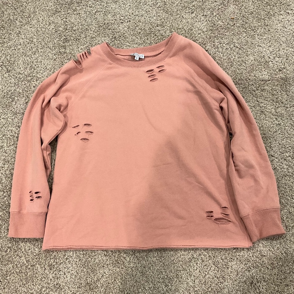 Collection By Cezele Long Sleeve Distressed Sweatshirt